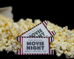 Movie Tickets with popcorn
