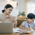 Nanny counting money